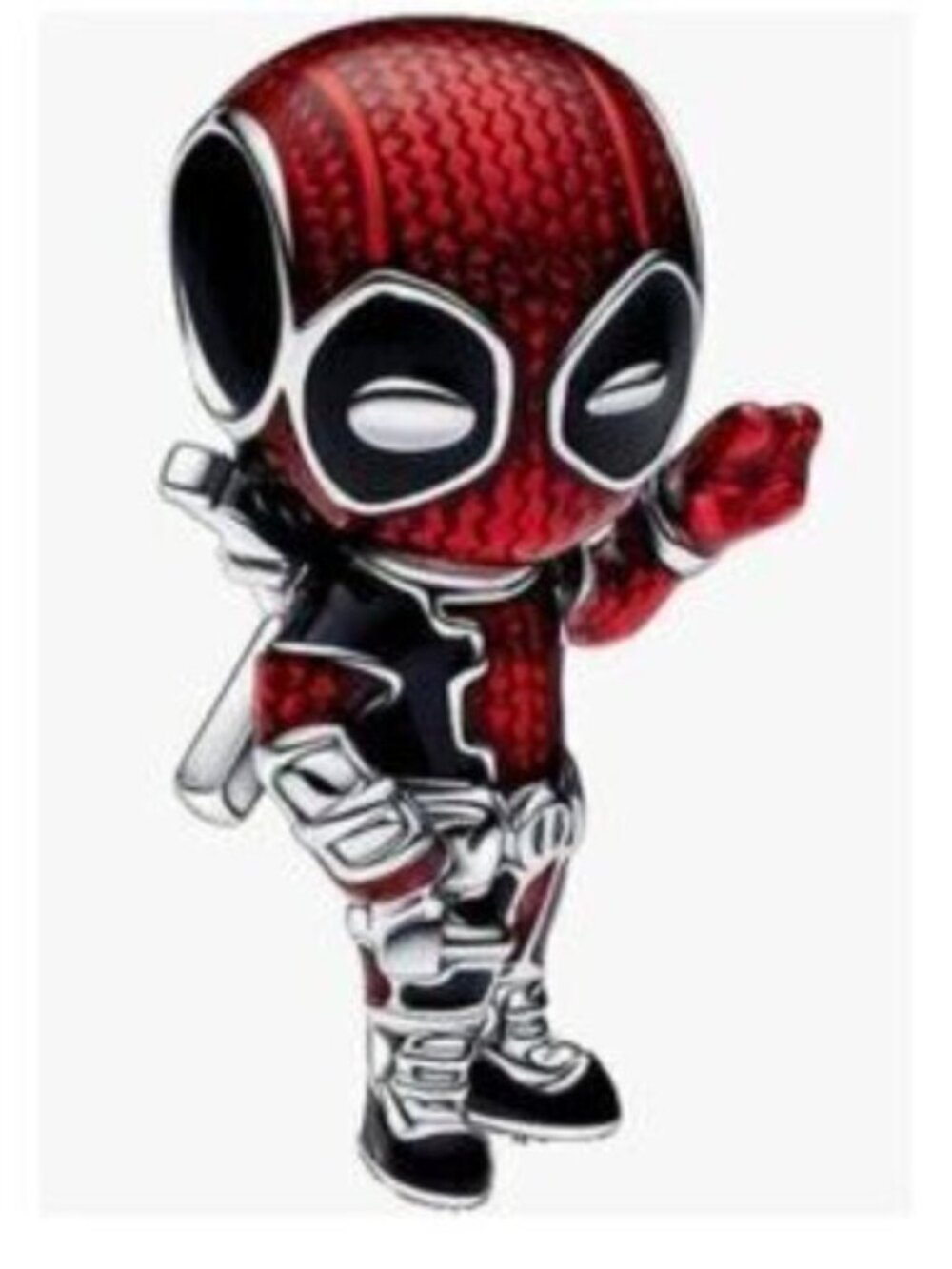 Pandora Red and Black Deadpool Charm Bracelet Dangle